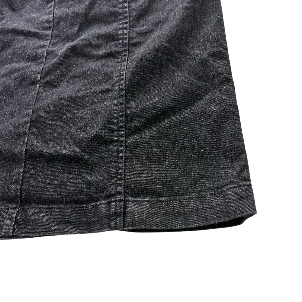 Talbots Womens Sz 2 Petites Black Gray Dark Wash Denim Stretch Pencil Jean Skirt